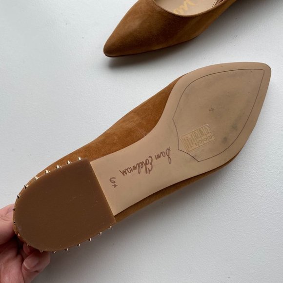 Sam Edelman Suede Flats with Gold Studs - Tan Size 6.5 - Picture 5 of 9